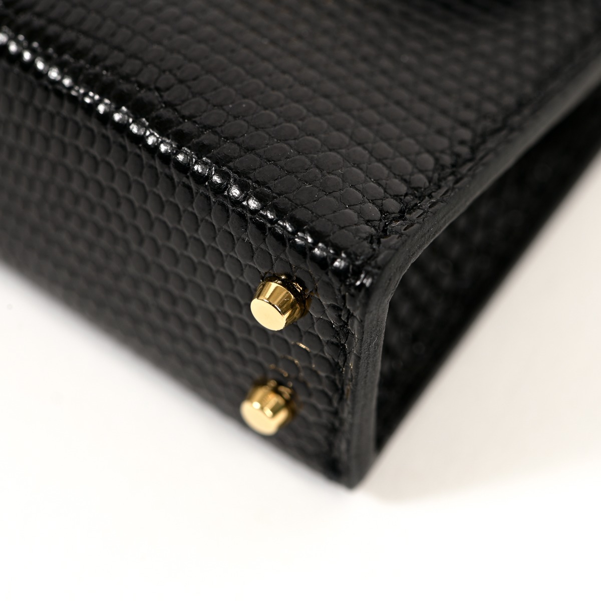 Hermès Micro Mini Kelly Twilly Charm Black Lizard GHW ○ Labellov