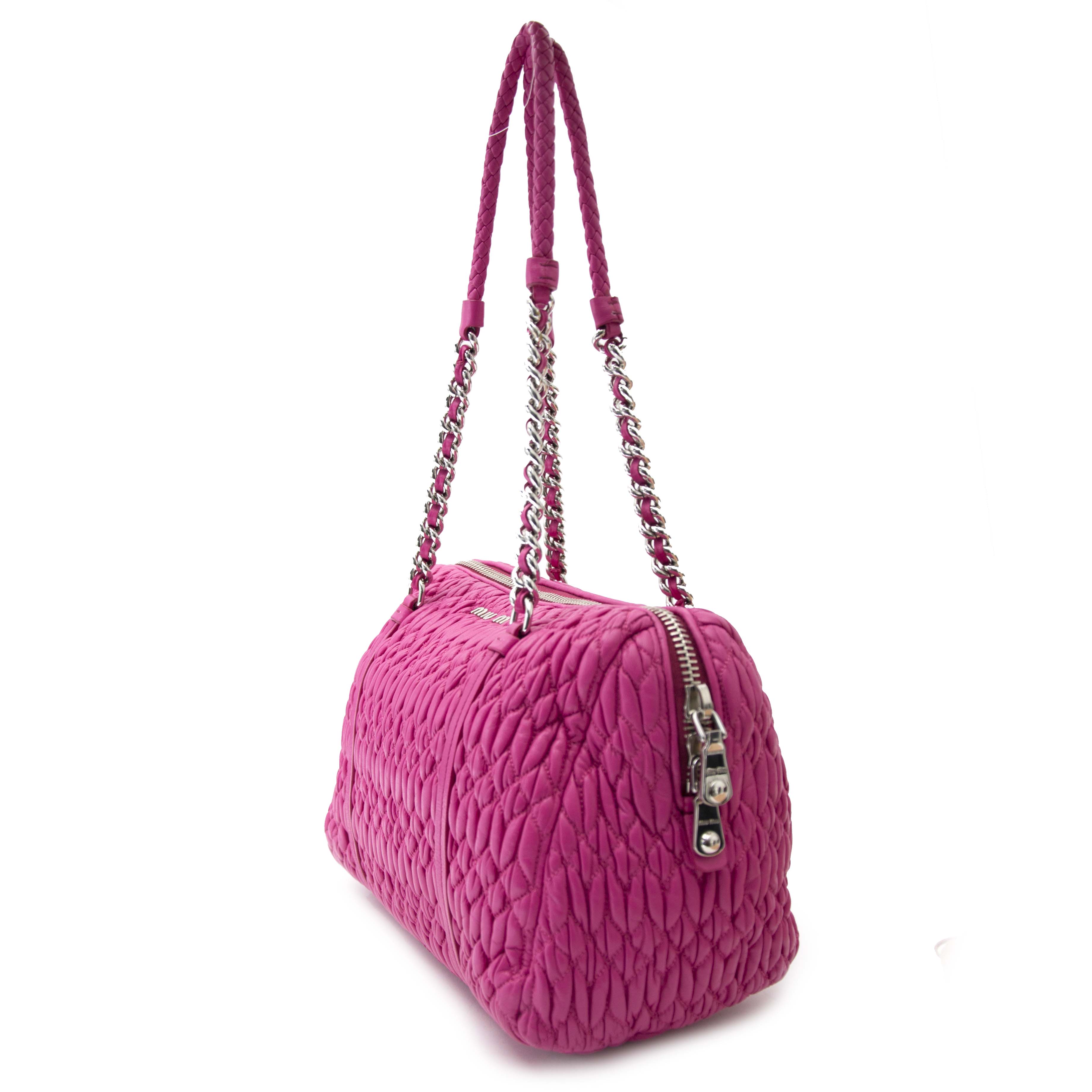 Miu Miu Pink Nappa Cloquet Shoulder Bag ○ Labellov ○ Buy and 