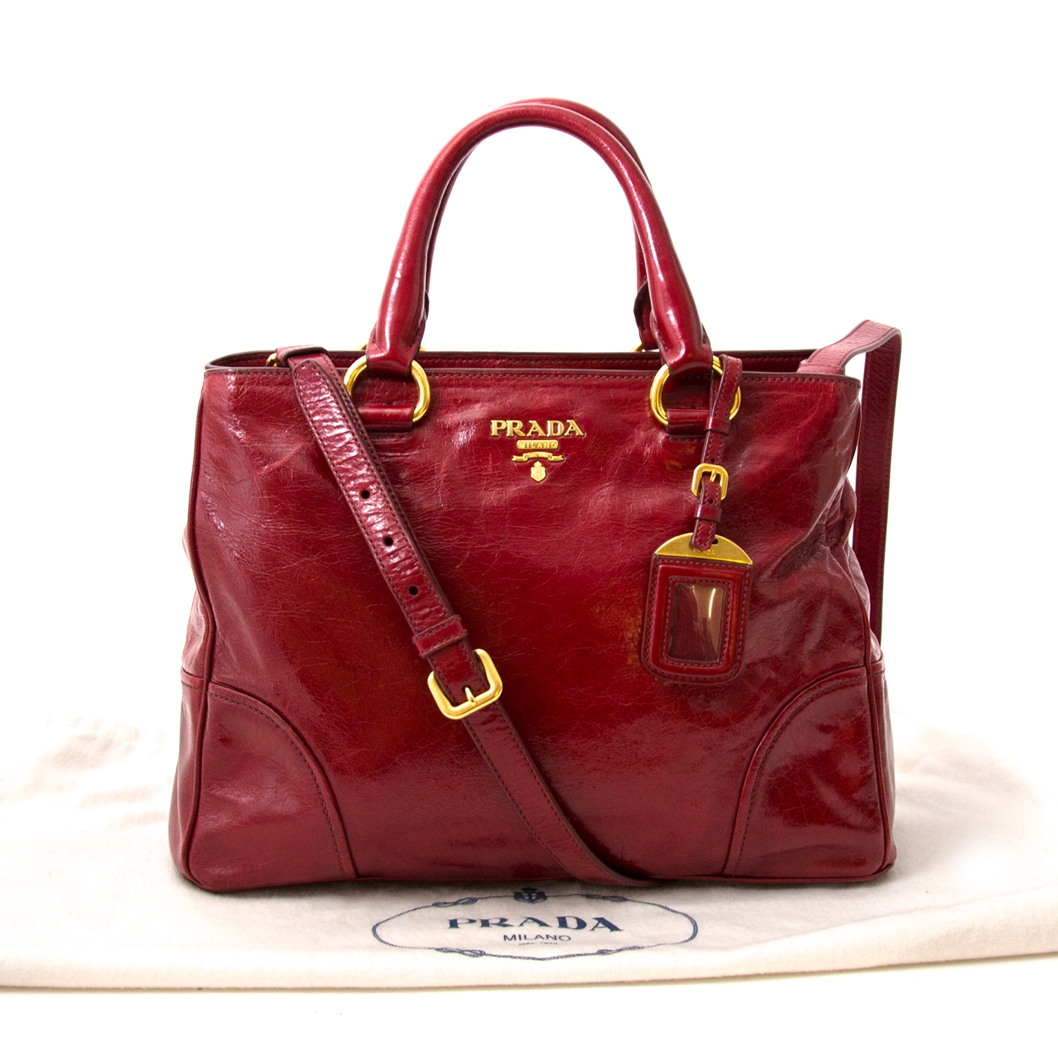 Prada Red Top handle ○ Labellov ○ Buy and Sell Authentic Luxury