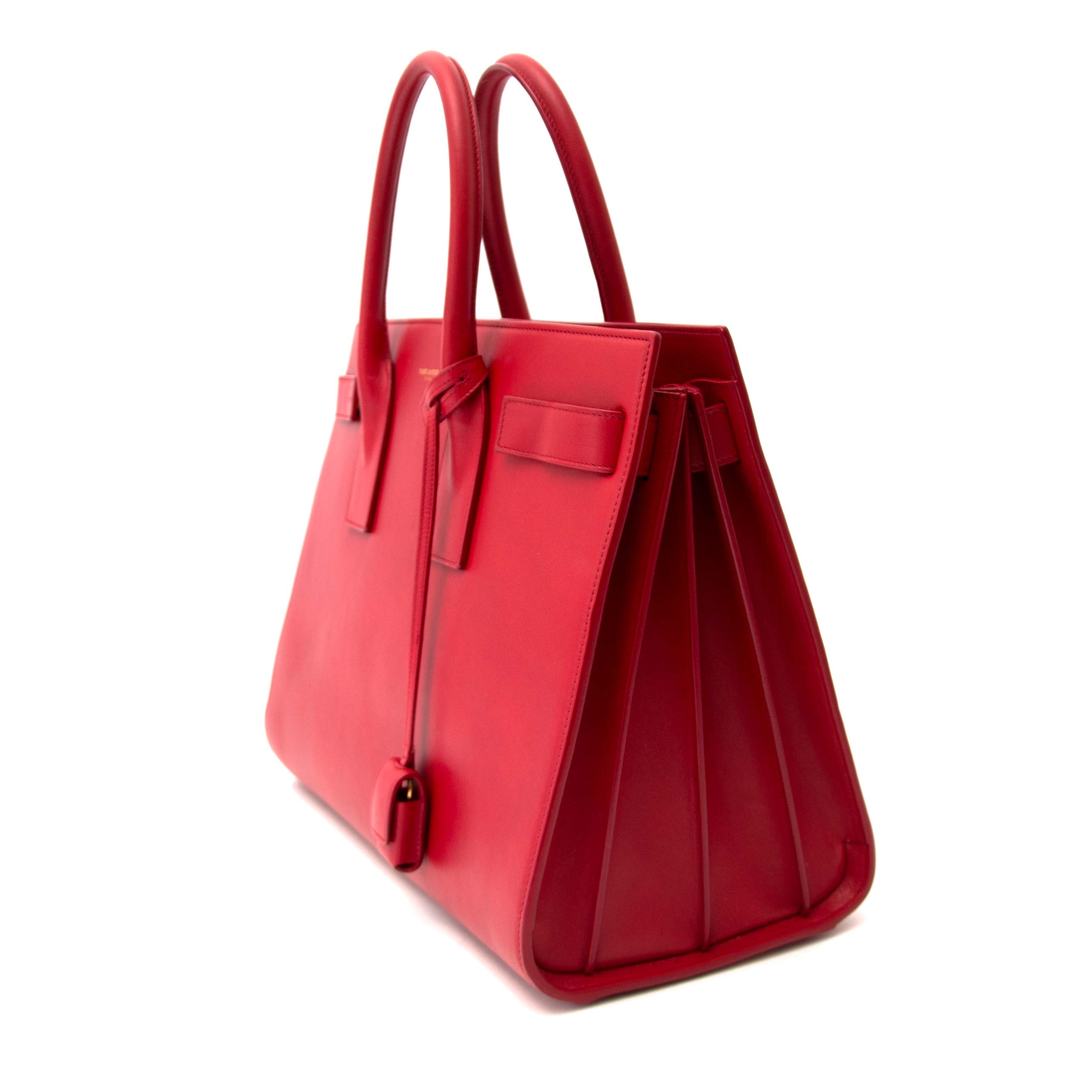 Saint Laurent // Red Sac de Jour Leather Bag – VSP Consignment