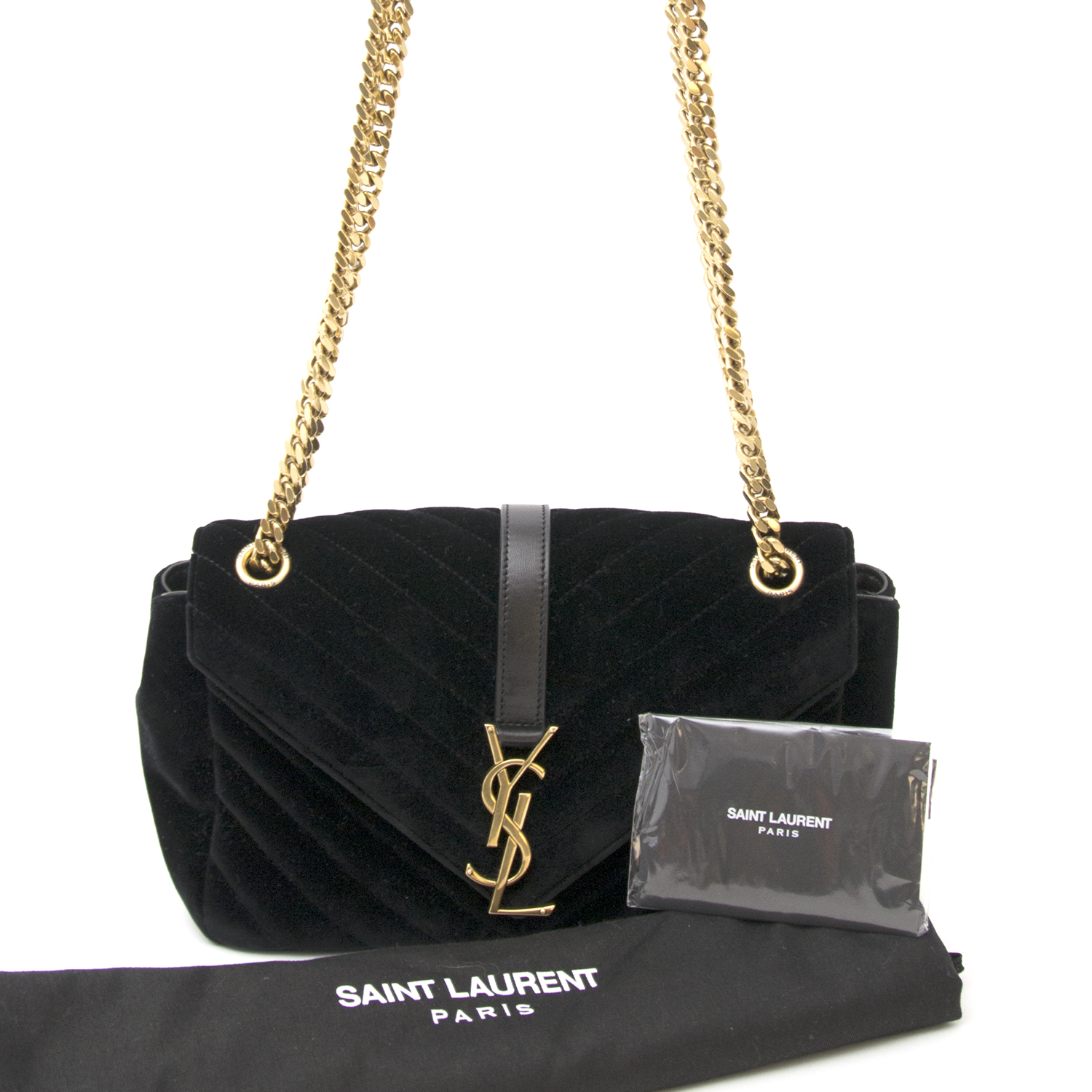 Saint Laurent Khaki Green Medium College Chain Bag ○ Labellov ○ Buy and  Sell Authentic Luxury