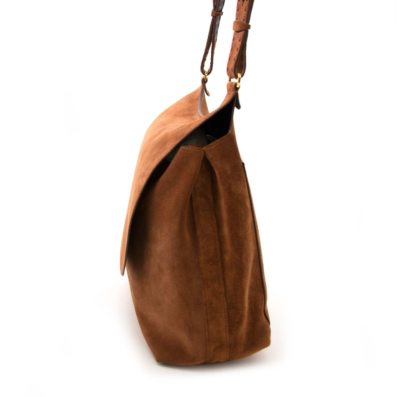 The Row Sideby Suede Crossbody Bag in Brown