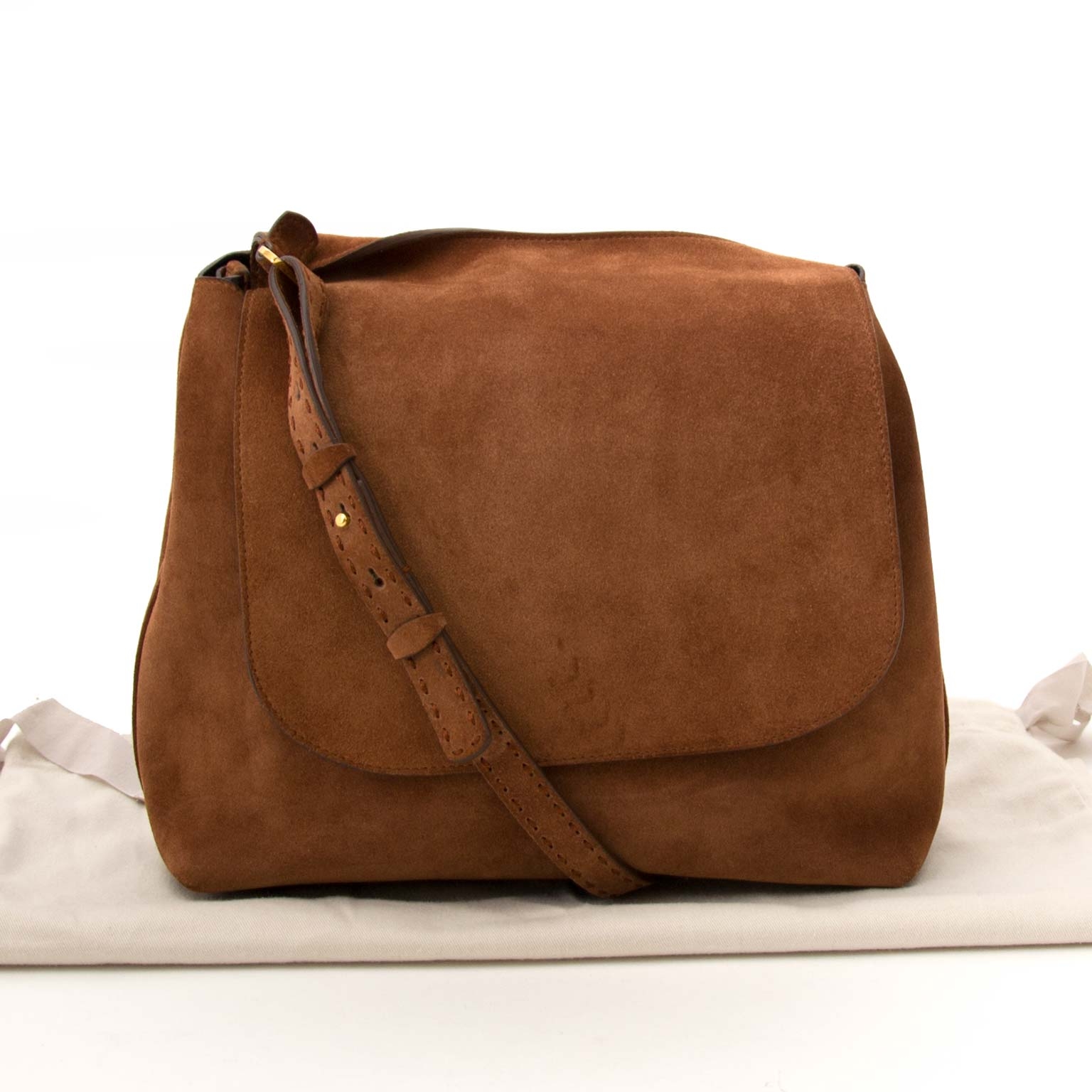 The Row Sideby Suede Shoulder Bag Labellov Buy and Sell