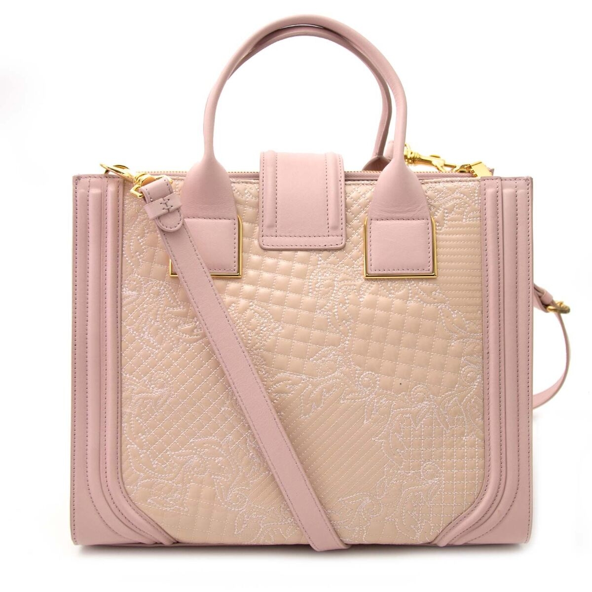 Icon leather tote Versace Pink in Leather - 21157519