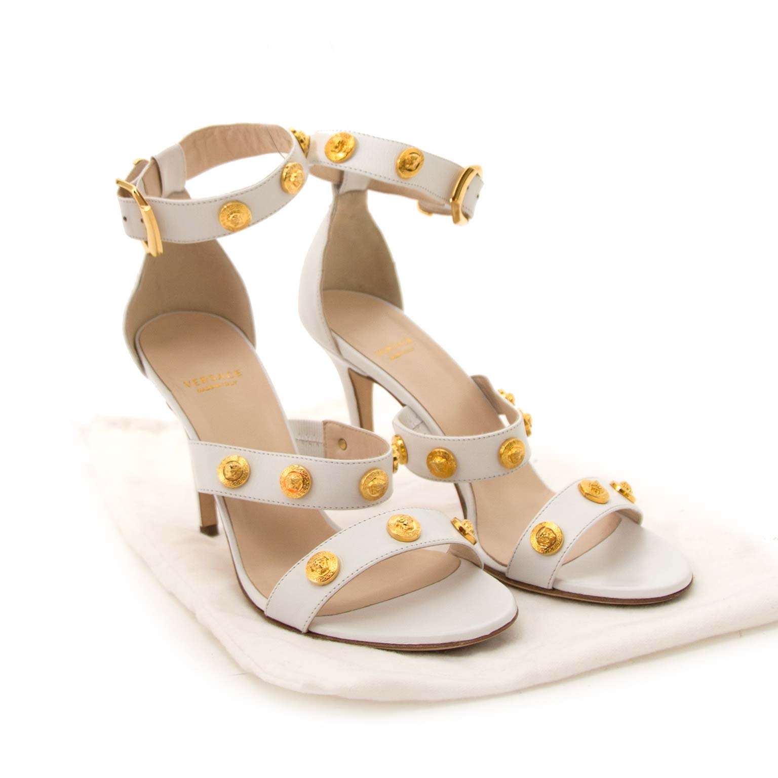 Versace signature ankle strap on sale sandals