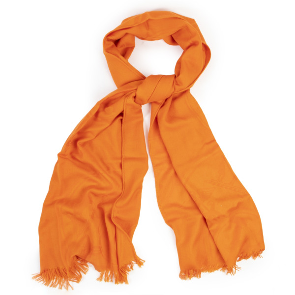 Hermès Orange New Libris Cashmere Stole Labellov Buy and Sell Authentic ...