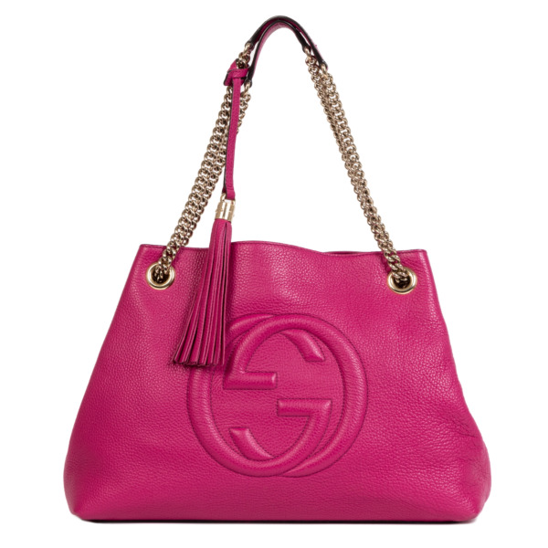 Gucci Fuchsia Soho Medium Leather Tote Bag Labellov Buy and Sell ...