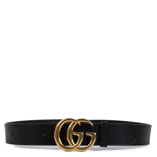 Gucci Black GG Marmont Belt - size 85 Labellov Buy and Sell Authentic ...