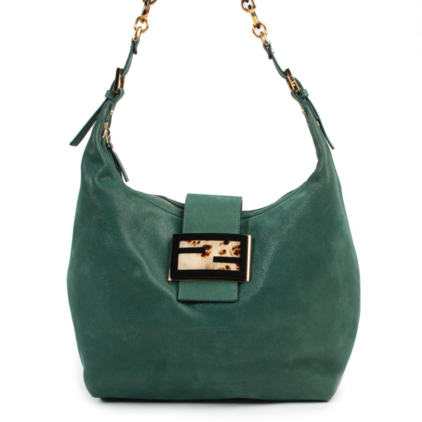 Fendi Green Leather Shoulder Bag Labellov Buy and Sell Authentic Luxury