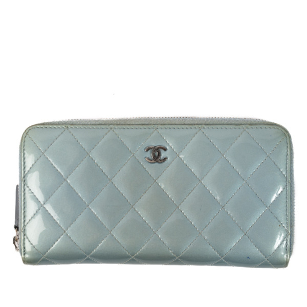 Chanel Blue Patent Leather Wallet Labellov Buy and Sell Authentic Luxury