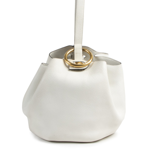Delvaux White Leather Rose des Vents Bucket Bag Labellov Buy and Sell ...
