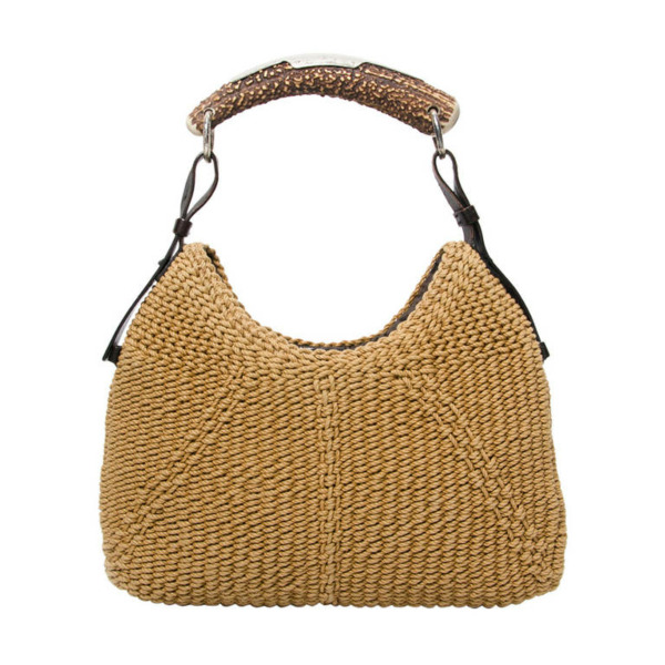 Yves Saint Laurent Woven Mombasa Horn Hobo Bag Labellov Buy and Sell ...