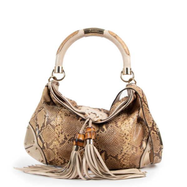 Gucci Red Python Large Indy Hobo Bag with Shoulder Strap . , Lot #56305