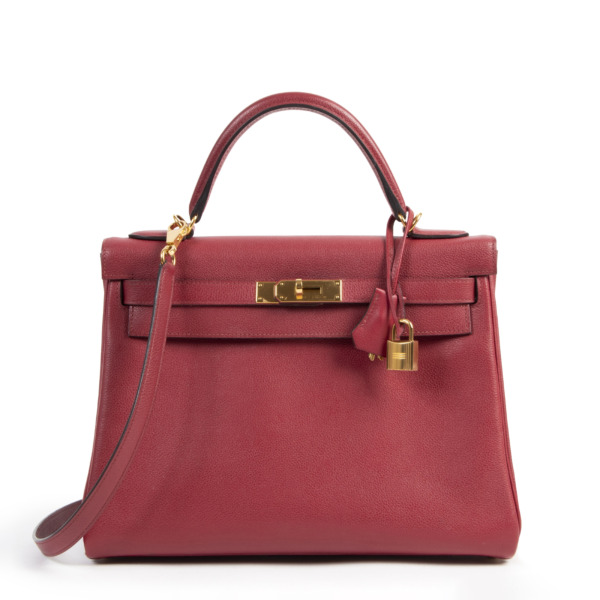 Hermès Kelly 32 Rouge Grenat Veau Evercolor GHW Labellov Buy and Sell ...