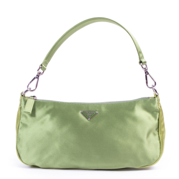 Prada Green Silk Mini Shoulder Bag Labellov Buy and Sell Authentic Luxury