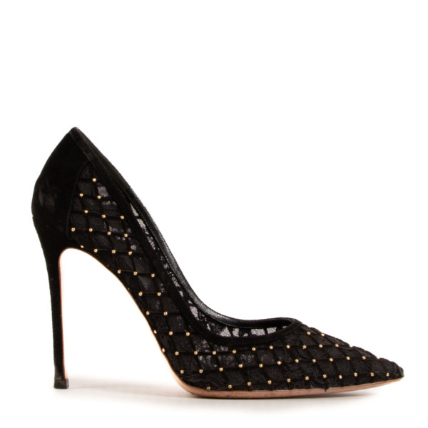 Gianvito Rossi Black Rivet Lace Pumps - Size 39 Labellov Buy and Sell ...