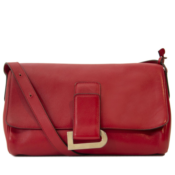 Delvaux Passerelle Trotteur Red Crossbody Bag Labellov Buy and Sell ...