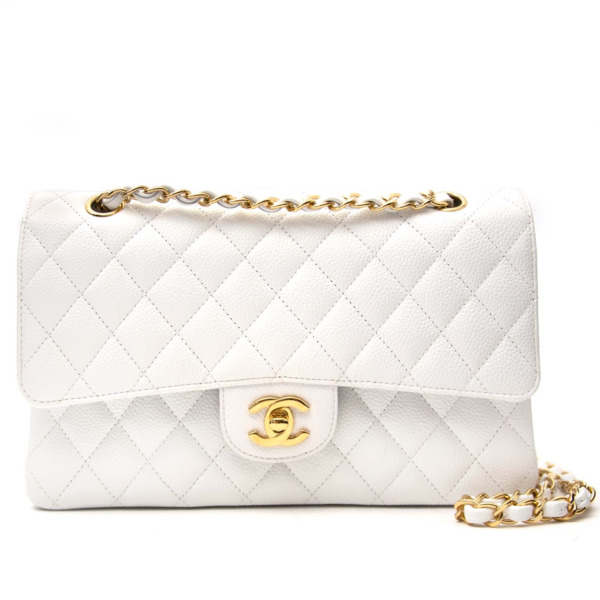 Chanel Small White Caviar Leather Double Flap Bag ○ Labellov ○ Buy and Sell  Authentic Luxury