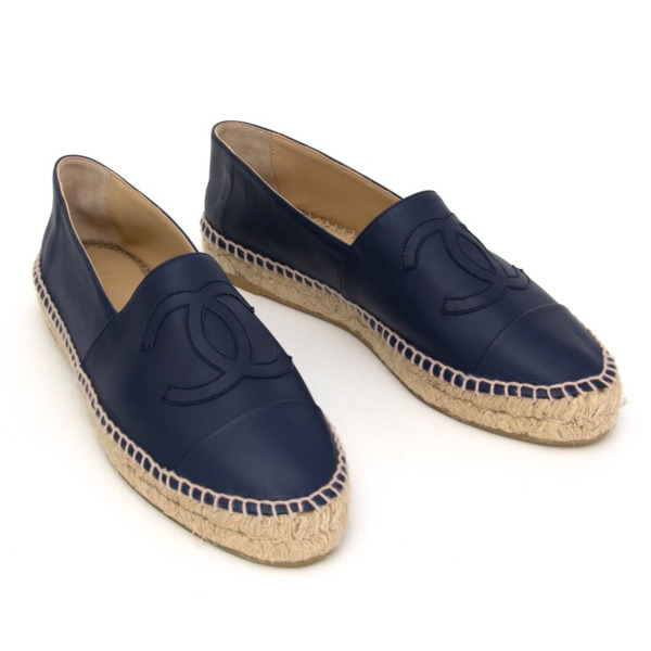 Chanel Blue Leather Espadrilles Labellov Buy and Sell Authentic Luxury