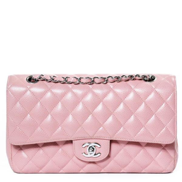 Chanel Pink Quilted Caviar Medium Classic Double Flap Bag Labellov Buy ...