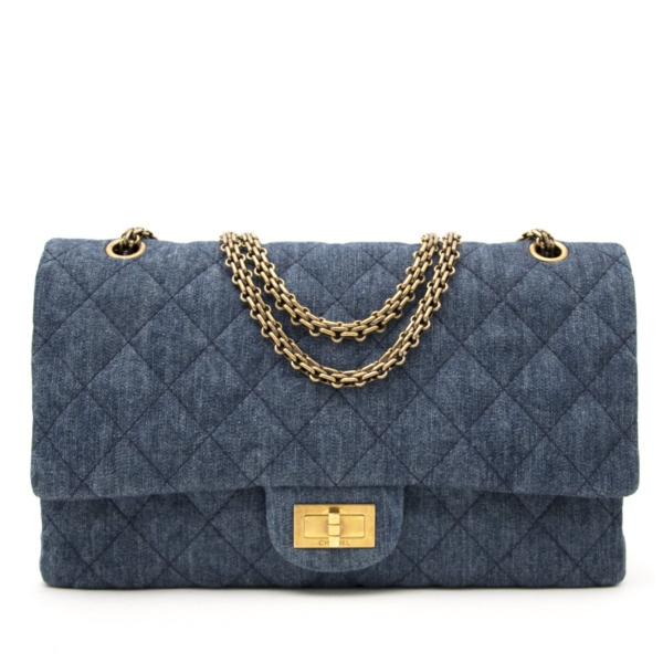 Chanel Distressed Quilted Denim 2.55 Reissue Classic Flap Bag Labellov ...