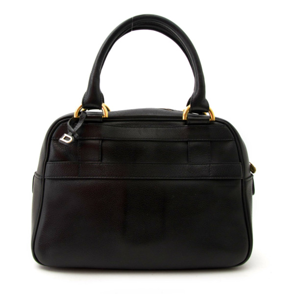Delvaux Black Leather Top Handle Bowling Bag Labellov Buy and Sell ...