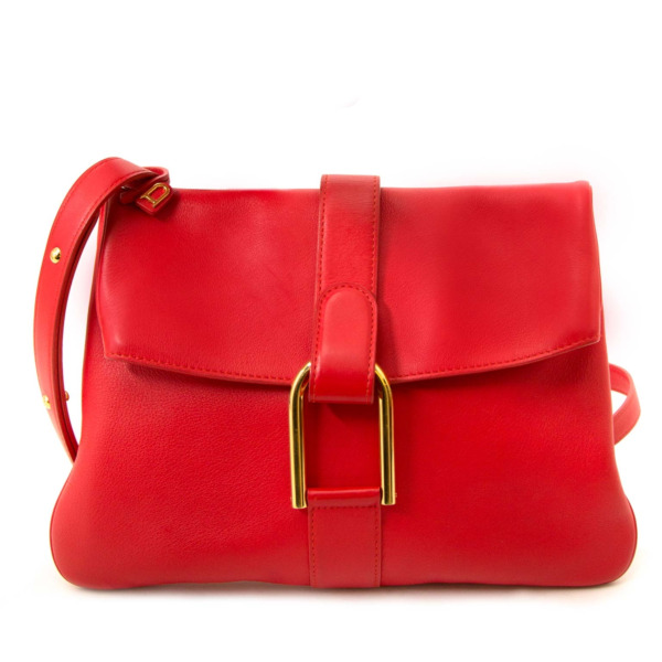 The @delvaux Givry Besace #bag in Polo #leather Berry #red