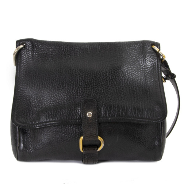 Delvaux Black Leather Fichu Shoulder Bag Labellov Buy and Sell ...