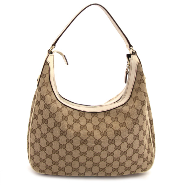 Gucci Charmy GG Canvas Hobo Bag Beige - Gucci Handbags