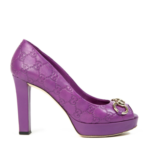 gucci purple heels