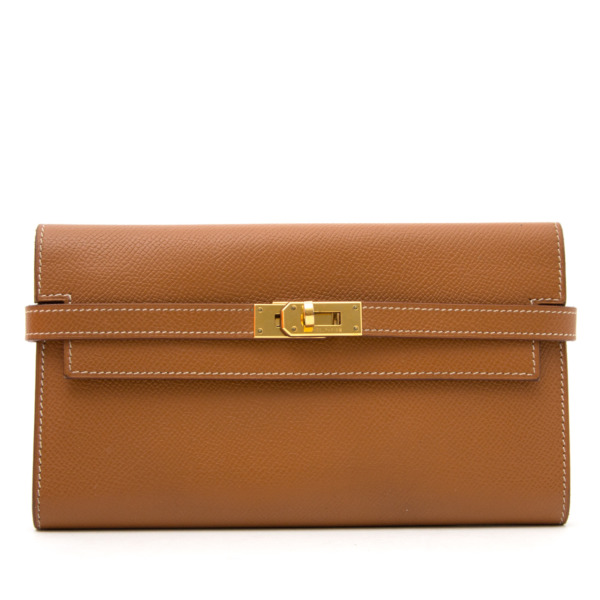 Hermes Gold Epsom Leather Kelly Classic Wallet Hermes