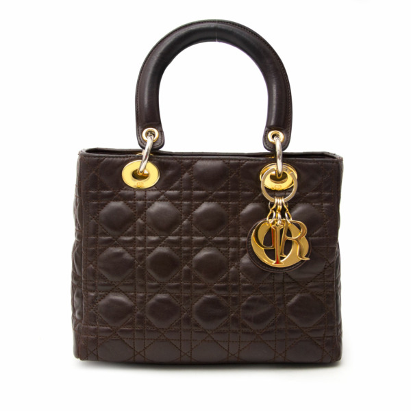 Lady Dior Brown Mini Bag Labellov Buy and Sell Authentic Luxury