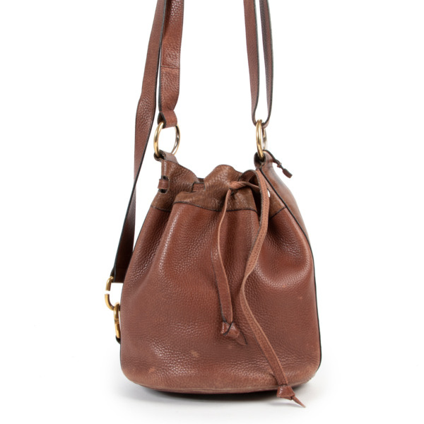 Delvaux Brown Gibus Bucket Bag Labellov Buy and Sell Authentic Luxury
