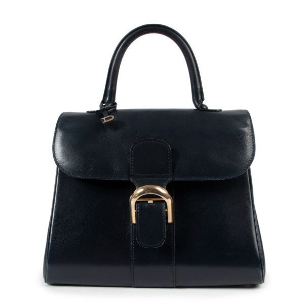 Delvaux Blue Brillant MM Box Calf Vintage Handbag Labellov Buy and Sell ...