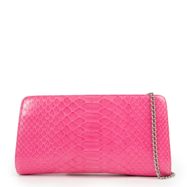 Chanel Pink Python Crossbody Chain Bag Labellov Buy and Sell Authentic ...