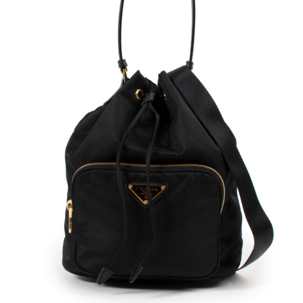 Prada Black Duet Re-Nylon Bucket Bag Labellov Buy and Sell Authentic Luxury