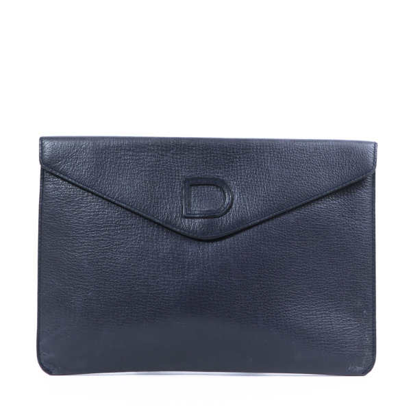 Delvaux Blue Leather Clutch Labellov Buy and Sell Authentic Luxury
