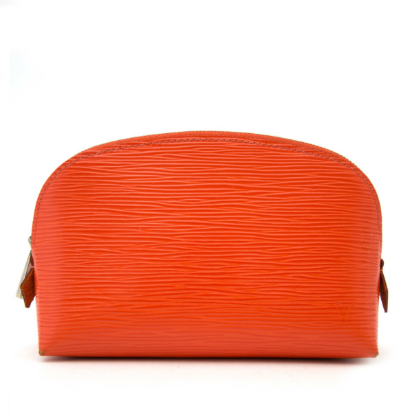 Louis Vuitton Orange Epi Leather Cosmetics Pouch Labellov Buy and Sell ...