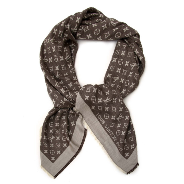 Louis Vuitton small scarf in cotton with brown monogram print ref.508485 -  Joli Closet