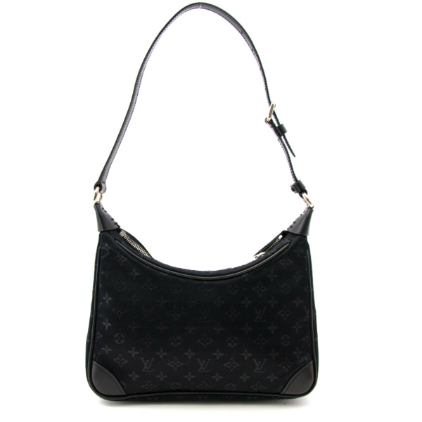 Louis+Vuitton+Boulogne+Shoulder+Bag+Mini+Black+Satin for sale online