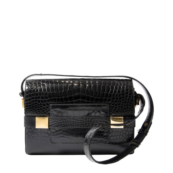 Delvaux Le Madame / Le Marronnier Black Croco Leather Labellov Buy and ...