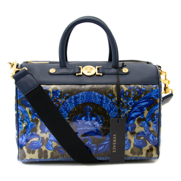 Never Used Versace Floral Boston Bag Labellov Buy and Sell Authentic Luxury