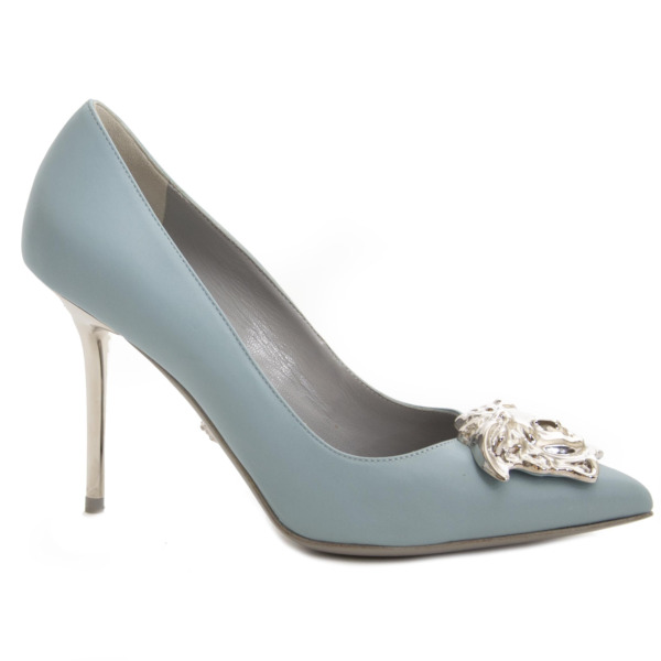 Versace Blue Palazzo Medusa Pumps - Size 37 Labellov Buy and Sell ...
